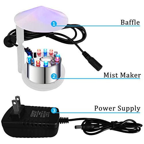 Mini Mist Maker 12 Led Mister Fogger Fuente De Agua Est...