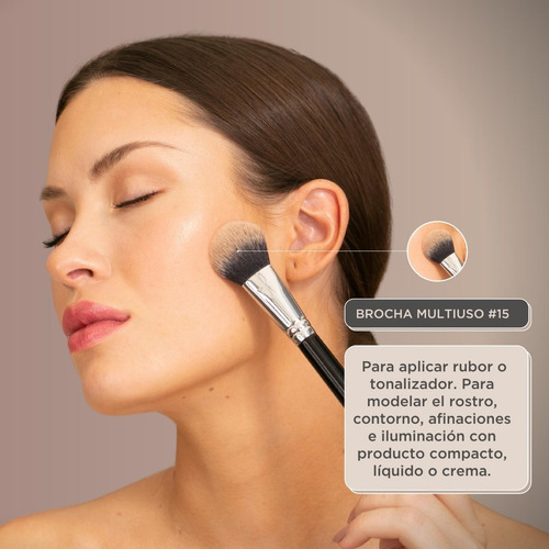 Imagen 7 de 9 de Set Brochas Pinceles Regina Maquillaje Crueltyfree Esencial
