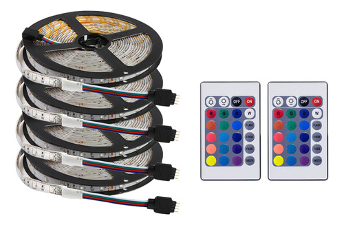 Tira De Luces Led Rgb De 20 M, 4 X 5 M, Control Remoto De 24