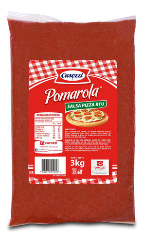 Pack 6 - Carozzi Pomarola Salsa Pizza Lista Para Usar 3 Kg