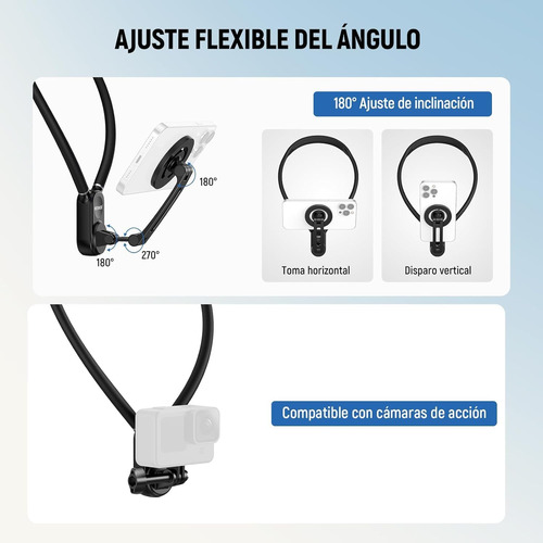 Neewer Soporte De Cuello Magnético Para Cámara Gopro Celular