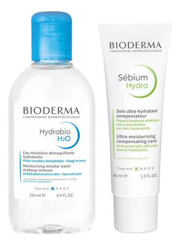 Bioderma Kit Hydrabio H2o Agua Micelar + Sebium Hydra 40ml