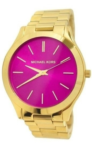 Relógio Michael Kors Mk3264 Runway Pink Original Dourado