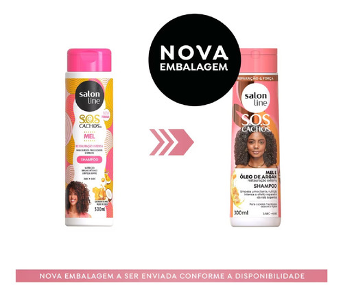 Salon Line Shampoo Sos Cachos Mel Cachos Intensos 300ml