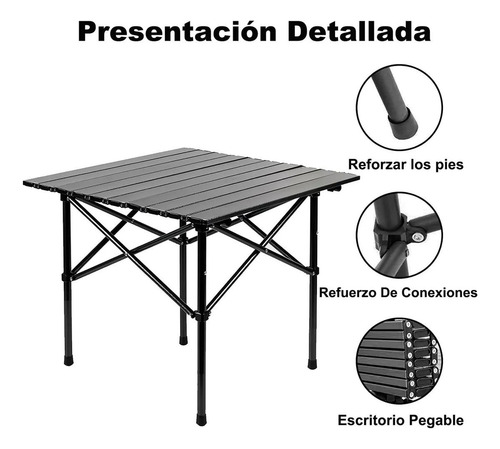 Mesa Plegable Jardin Camping Picnic Portátil Resistente 53cm