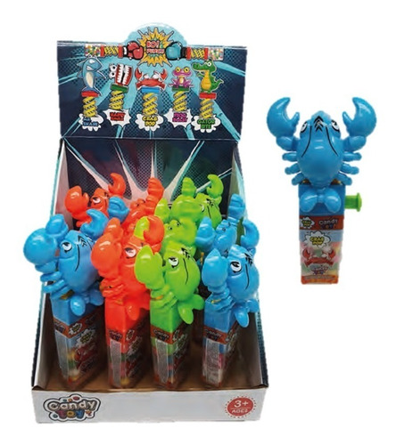 Candy Toy Juguete Cangrejo Pop Con Dulces X12 Unid