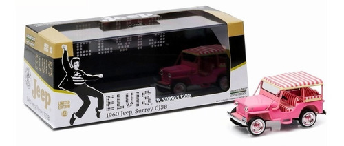 Elvis 1960 Jeep Surrey Cj3b  Pink Jeep  1/43 Greenlight