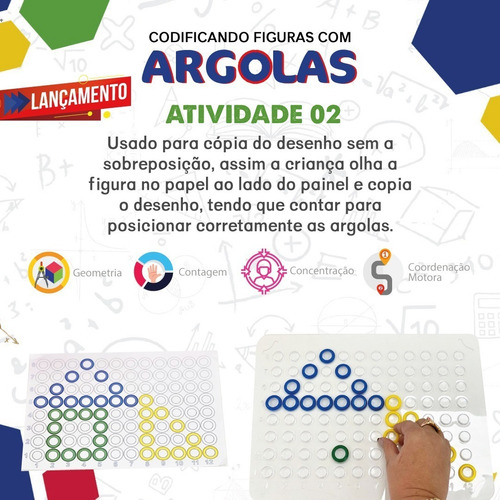 Imagem 4 de 4 de Codificando Figuras Com Argolas - Diversas Atividades - Mmp