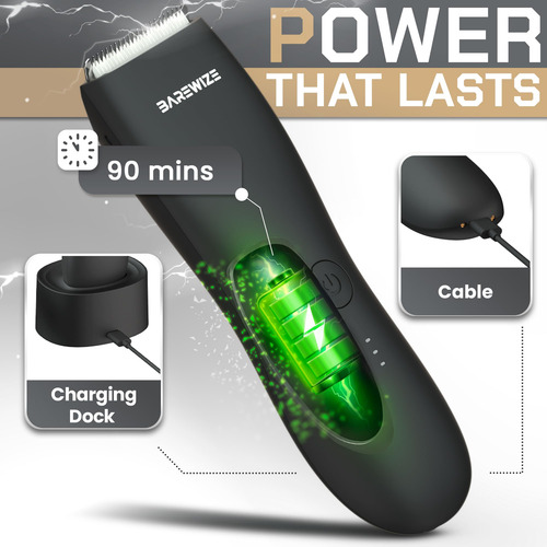 Body Hair & Pubic Hair Trimmer Barewize Waterproof Usb-c