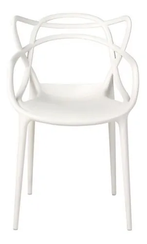 Silla Master Blanca Diseño Apilable Exterior Interior X 4