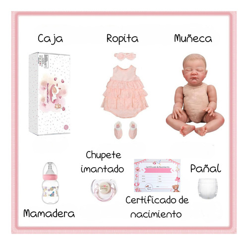 Bebé Reborn Importada De Vinilo Y Tela 50 Cm