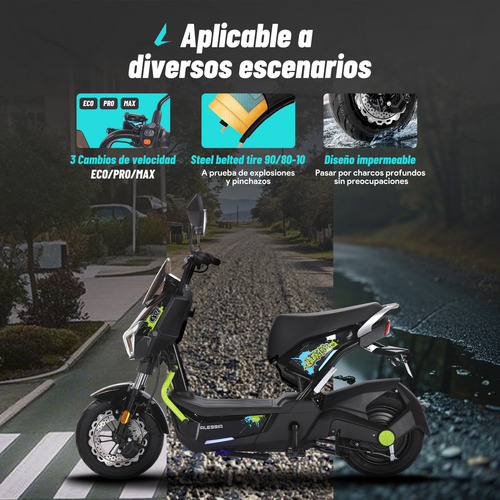 Alessia E-bikes Bicicleta Eléctrica A01 Hunter Con Caja 800w Verde