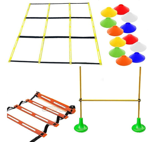 Escalera De Coordinación 10 +valla +conos +cuadrilátero P