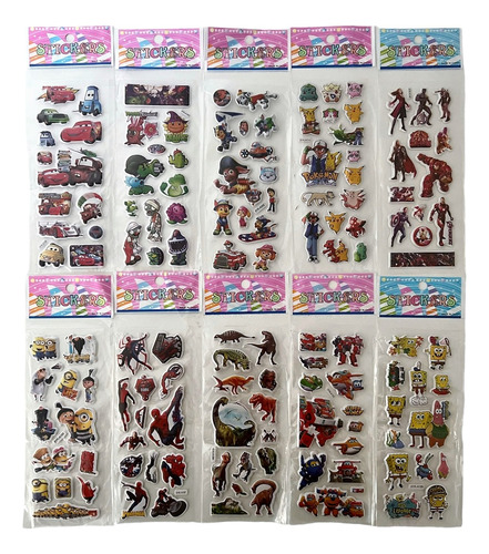 Stickers Con Relieve X 50 Planchas Para Varones / M11