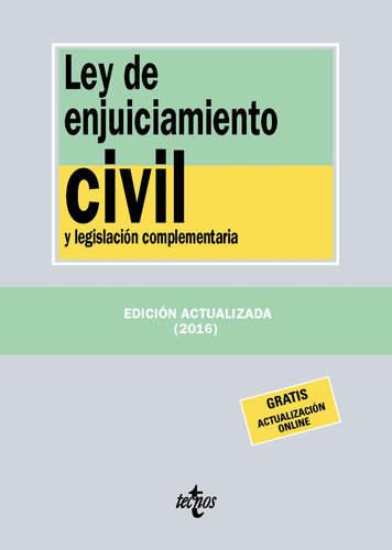 Libro Ley De Enjuiciamiento Civil 2016 De Editorial Tecnos T