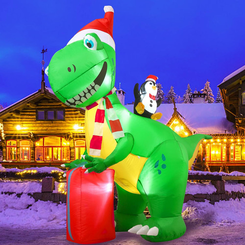 M Mingle Dinosaur Inflable Inflable, Decoraciones Navideñas