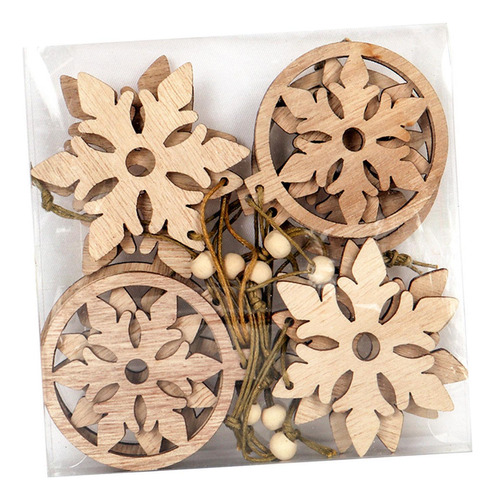 3 X 10 Uds Árbol De Navidad Madera Hueco Colgante Árbol De