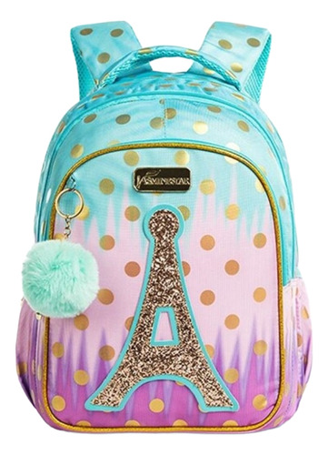 Mochila Escolar 43cm Con Lonchera Y Cartuchera Jasminestar Diseño De La Tela París