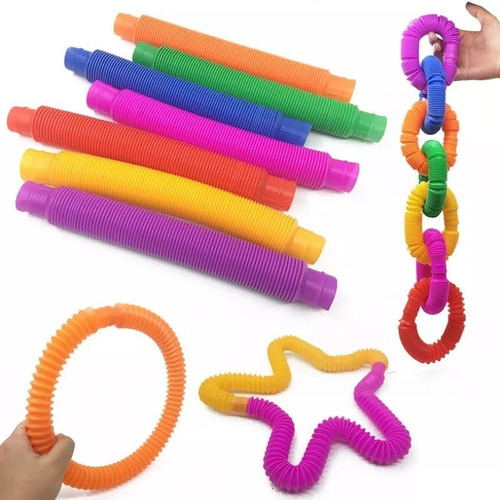 Pack X8 Pop It Tubo Fidget Colores Juguete Sensorial Niños