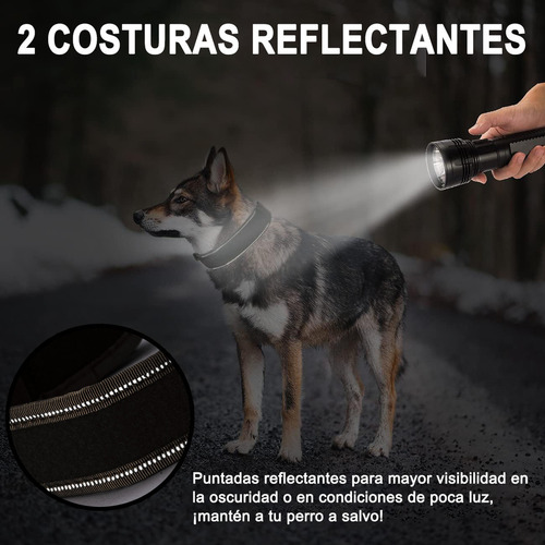 Collar para Perros Grandes y Extra Grandes – Collar Táctico Reforzado con Asa para Entrenamiento y Paseo, Acolchado con Neopreno Suave – GOOPEET