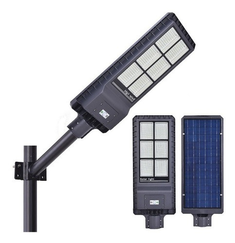 Lampara Solar Led 120w Suburbana Alumbrado Publico Metal Color Negro