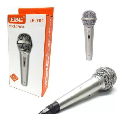 Microfone Dinâmico Com Fio Lelong Le-701