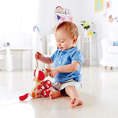 Galardonado Hape Walk-a-long Puppy Toy Pull De Madera