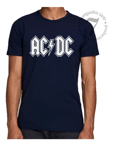 Polera Manga Corta Hombre Banda Musical Ac Dc Rock