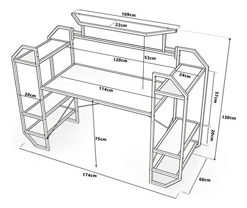 Soporte Electrónico H Forma Mesa Escritorio Trabajo Juego Negro