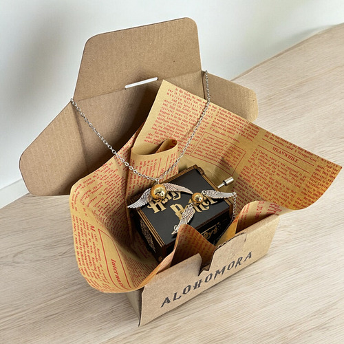 Caja Musical Harry Potter Collar + Pulsera Snitch
