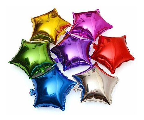 10 Globos Helio Estrellas Corazones 45 Cm Diametro + Envio