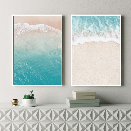 Imagen 2 de 2 de Set De 2 Cuadros 30x40 - Surf - Surfer - Playa - Tablas