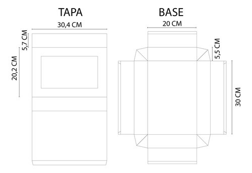 Caja Multiuso 30 X 20 X 5,5 Cm - Impresa X 25 U 004 Rosa
