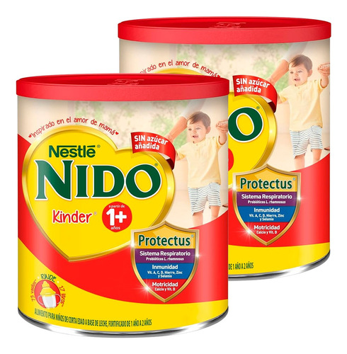 Leche Fórmula En Polvo Nestlé Nido 1+ 800g Crecimiento 2pzas