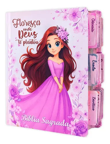 Bíblia Sagrada Nvaa Evangélica Feminina Com Abas Adesivas Fácil Leitura - Floresça Lilás, De João Ferreira De Almeida. Editora Cpp, Capa Dura, Nvaa