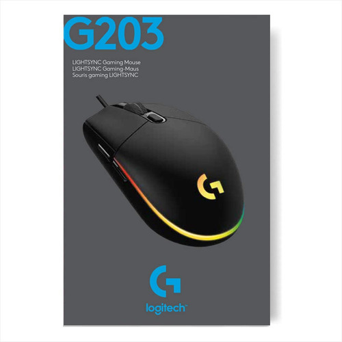 Mouse Gamer Logitech G203 Lightsync 8000dpi + Pad Mouse G240