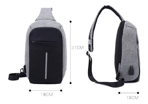 Mochila Antirrobo Cruzada Con Puerto Usb