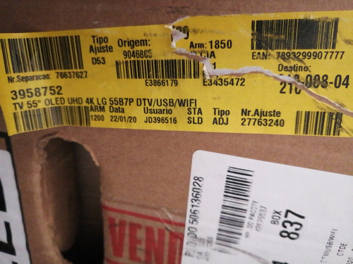 Tv 55'' Oled Uhd 4k LG Com A Tela Trincada