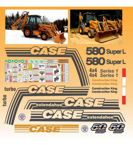 Calcomanías Case 580 Super L 4x4 Series 1 Con Extensión