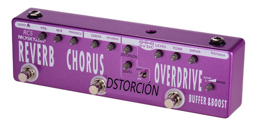 Pedal De Efectos Bypass + Reverb Guitar Rc5 6 En 1 Chorus