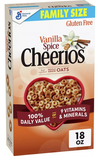 Cereal Integral Cheerios Vanilla Spice Family Size 510g Imp.