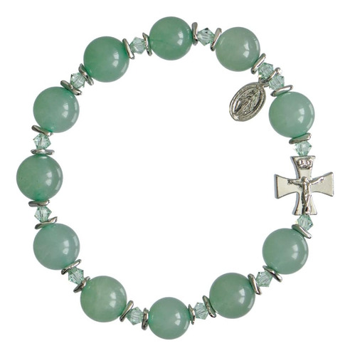 Pulsera Rosario De Jade Verde De 10 Mm