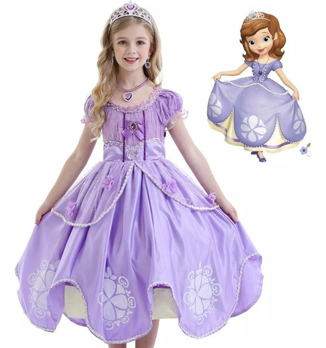 Vestido De Princesa Sofia, Traje Para Meninas