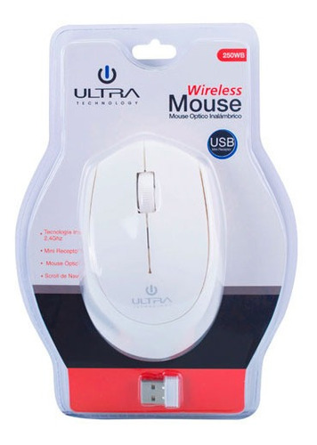 Mouse Óptico 4d Inalámbrico Ultra Technology 250w Plug&play