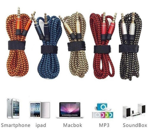 Imagen 3 de 4 de Cable Aux Cable Auxiliar Audio Sonido 3.5mm Plug Profesional