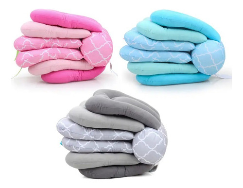 Almohada De Lactancia 3 Niveles Ajustable Multiuso Celeste