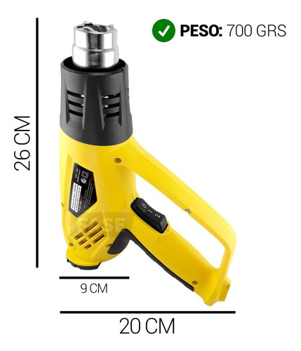 Pistola De Calor Aire Caliente Digital Barovo 2000w Kit 9 Accesorios Control Temperatura Profesional Microcentro Lelab
