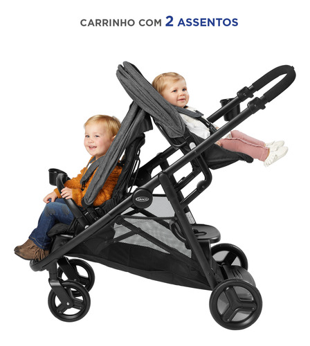 Cochecito De Bebé Doble Graco 2139826 Ready2Grow Gris
