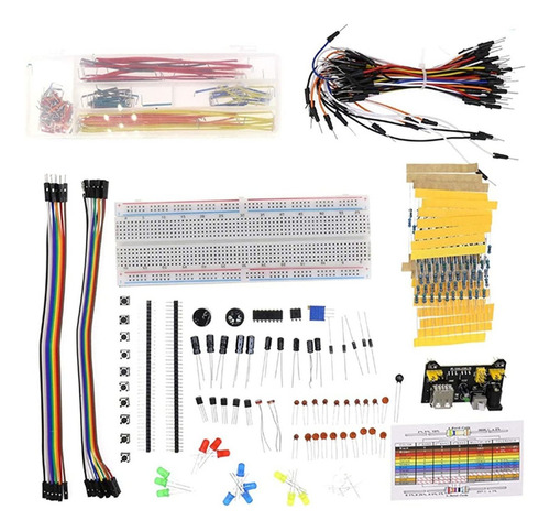 Kit De Componentes Eletrônicos 830pcs Compatível Com Arduin