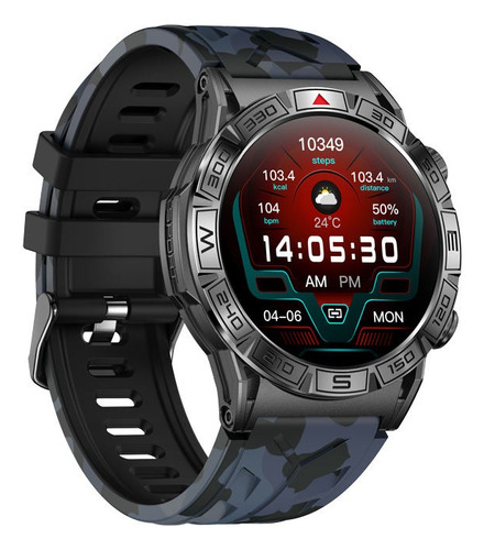 Reloj Inteligente, Altímetro, Barómetro, Compas, Zinc. Negro Silicona Gris Gris Oscuro
